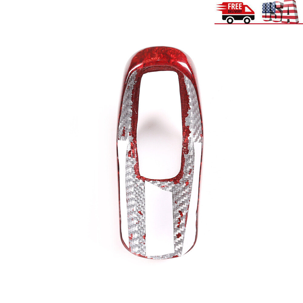 Red Carbon Fiber Gear Shift Knob Cover for LR Range Rover Sport & Jaguar E-PACE 7