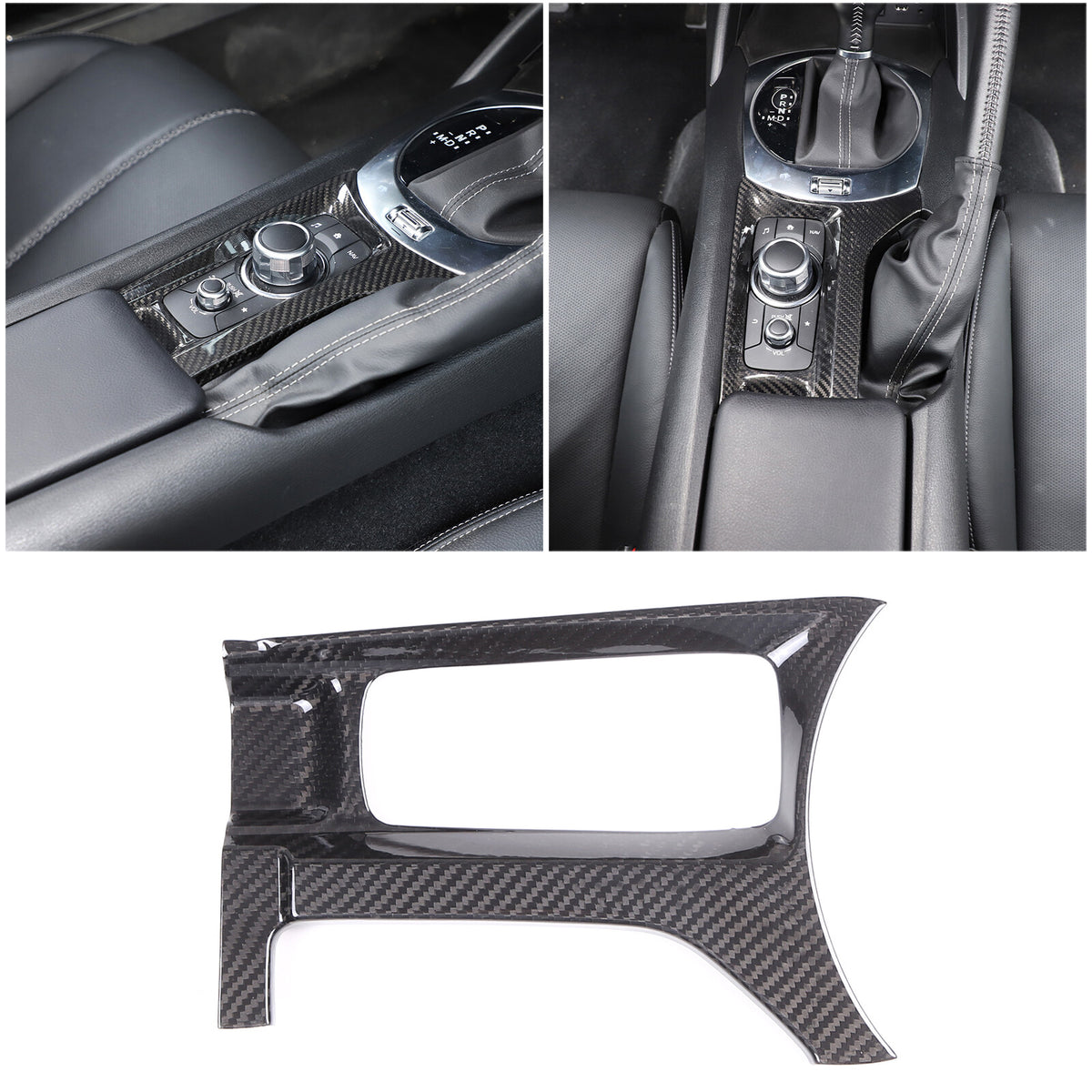 Real Carbon fiber Center Multimedia Panel Cover Trim For Mazda MX-5 2016-23 8