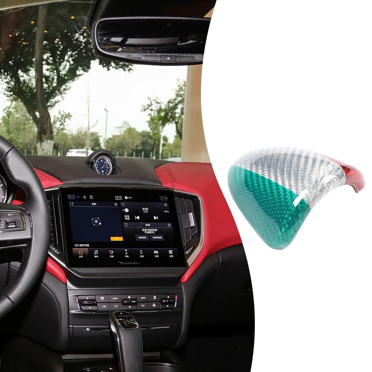 Tri-Color Center Console Clock Cover Trim For Maserati Ghibli M157 2014-2022 9