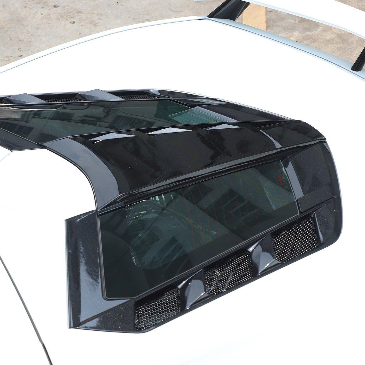 Piano Black Rear Split Window Applique Louver Trim For Corvette C8 Z51 2020+ 15