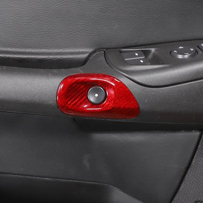 Red Carbon Fiber Interior Door Switch Button Trim Cover For Corvette C6 2005-13 12