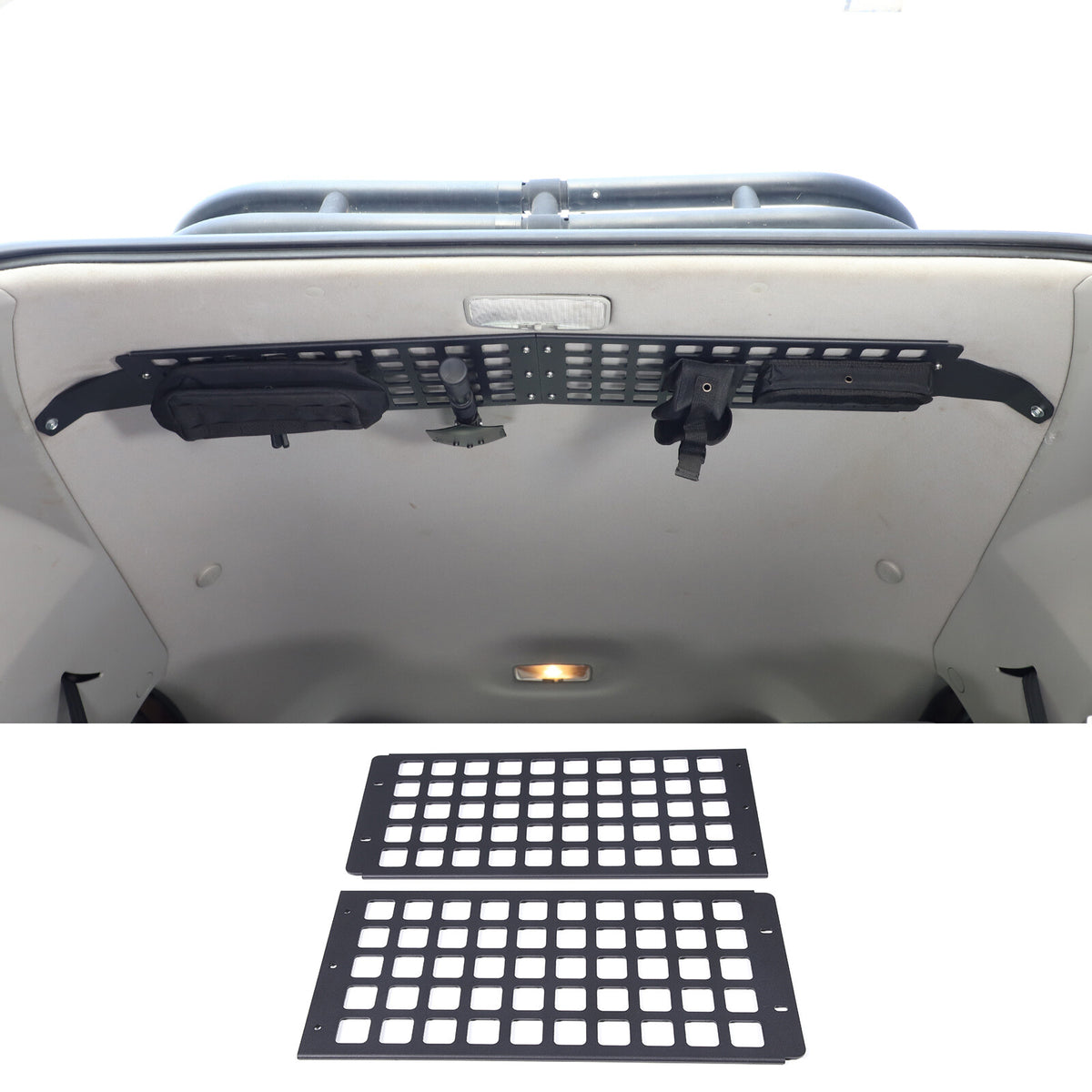 Black Alloy Trunk Roof Molle Storage Panel Rack For Toyota FJ Cruiser 2007-2021 3
