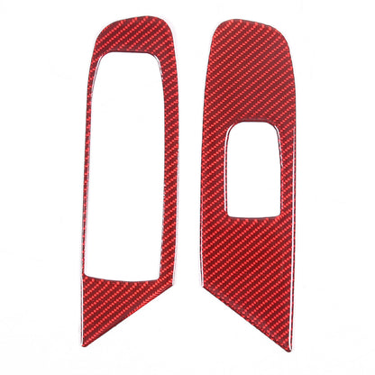Red Soft Carbon Fiber Interior Decor Trim Kit Cover Set For Corvette C8 20-25 17