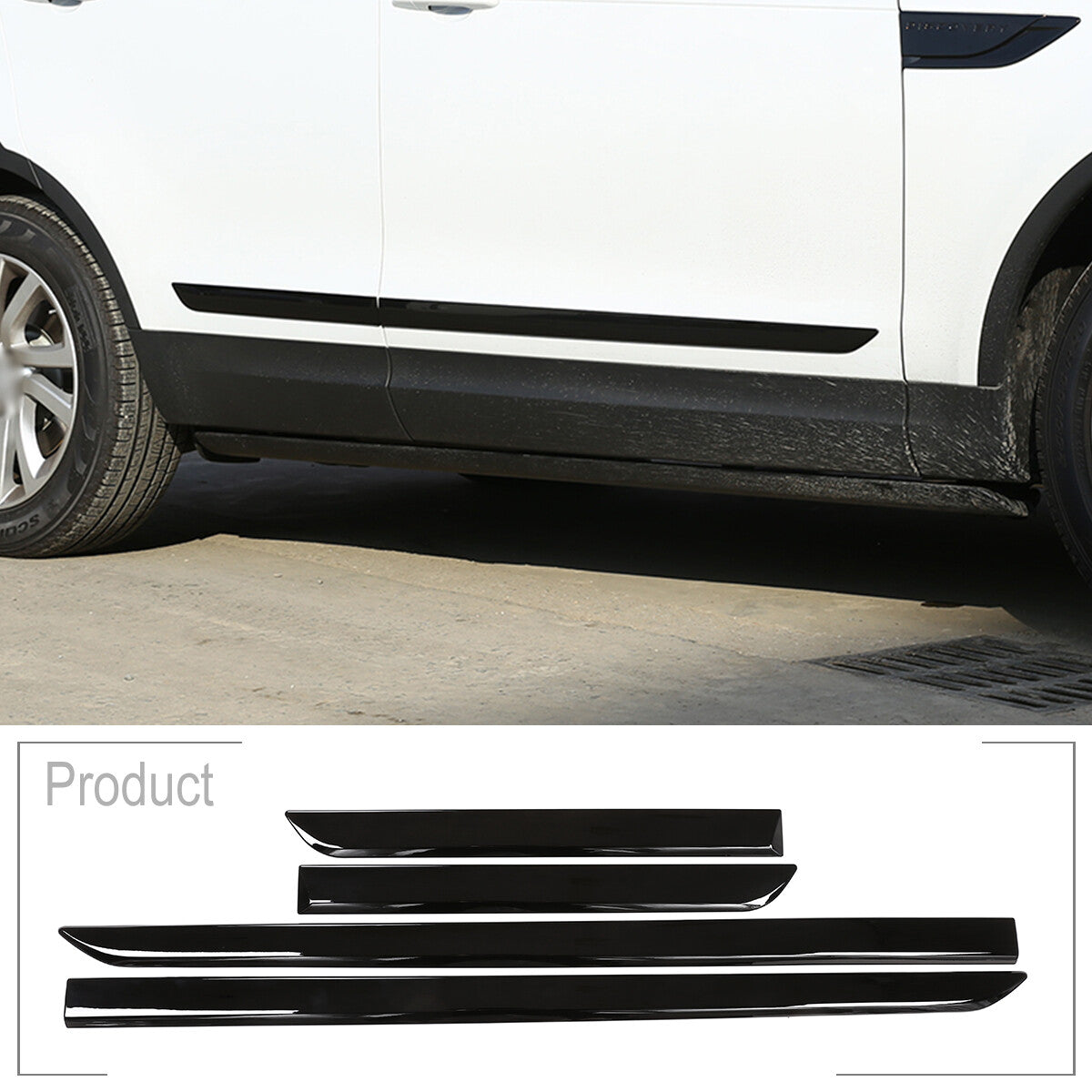 Gloss black Car Door Side Body Moulding Trim For LR Discovery 5 L462 17-21 US 7