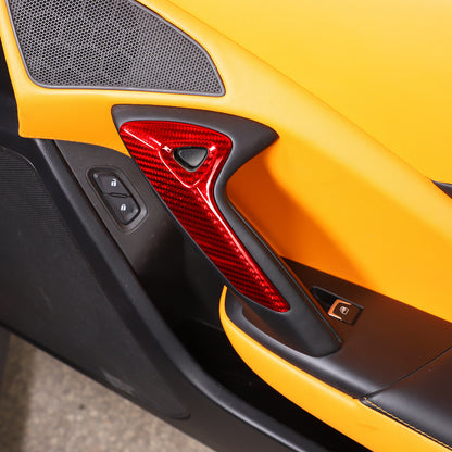 Red Real Carbon Fiber Interior Center Full Trim Set Kit For Corvette C7 2014-19 - Variants 1-5 54