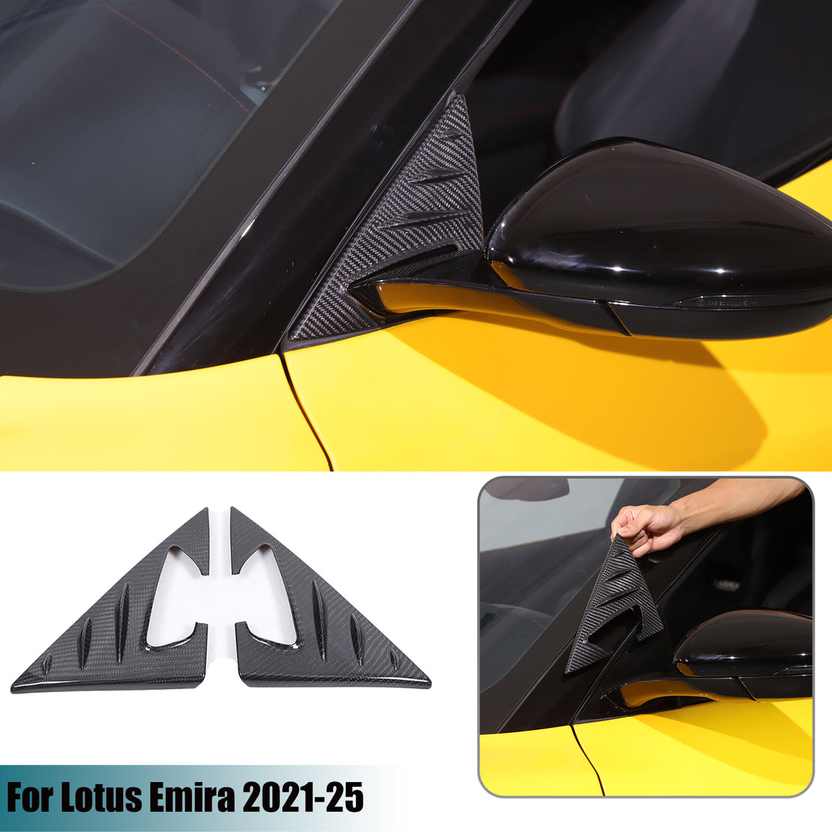 Real Carbon fiber Window A Pillar Triangle Cover Trim for Lotus EMIRA 2021-2025 1