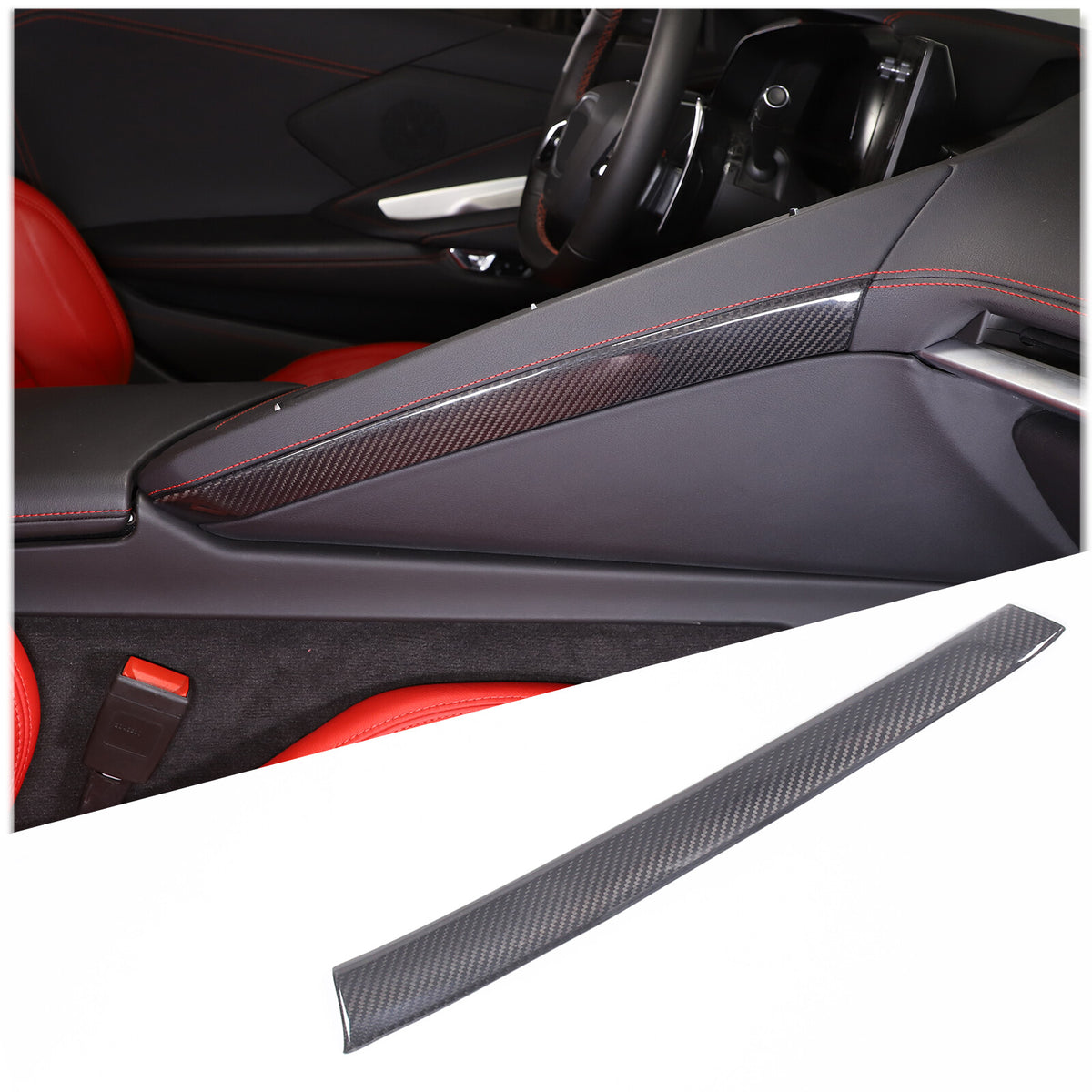 Carbon Fiber Interior Center Console Panel Cover For C8 Corvette Z06 Z51 20-25 8