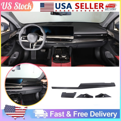 Carbon Fiber Console Dashboard Panel Trim Cover For BMW 5 Series G60 i5 24+ US 1