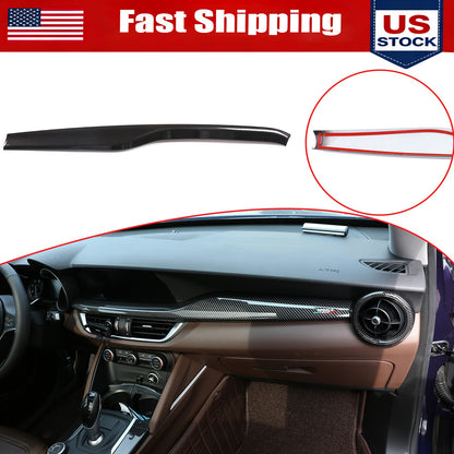 ABS Carbon Fiber Center Console Dashboard Trim Fits Alfa Romeo Stelvio 2017-2020 1