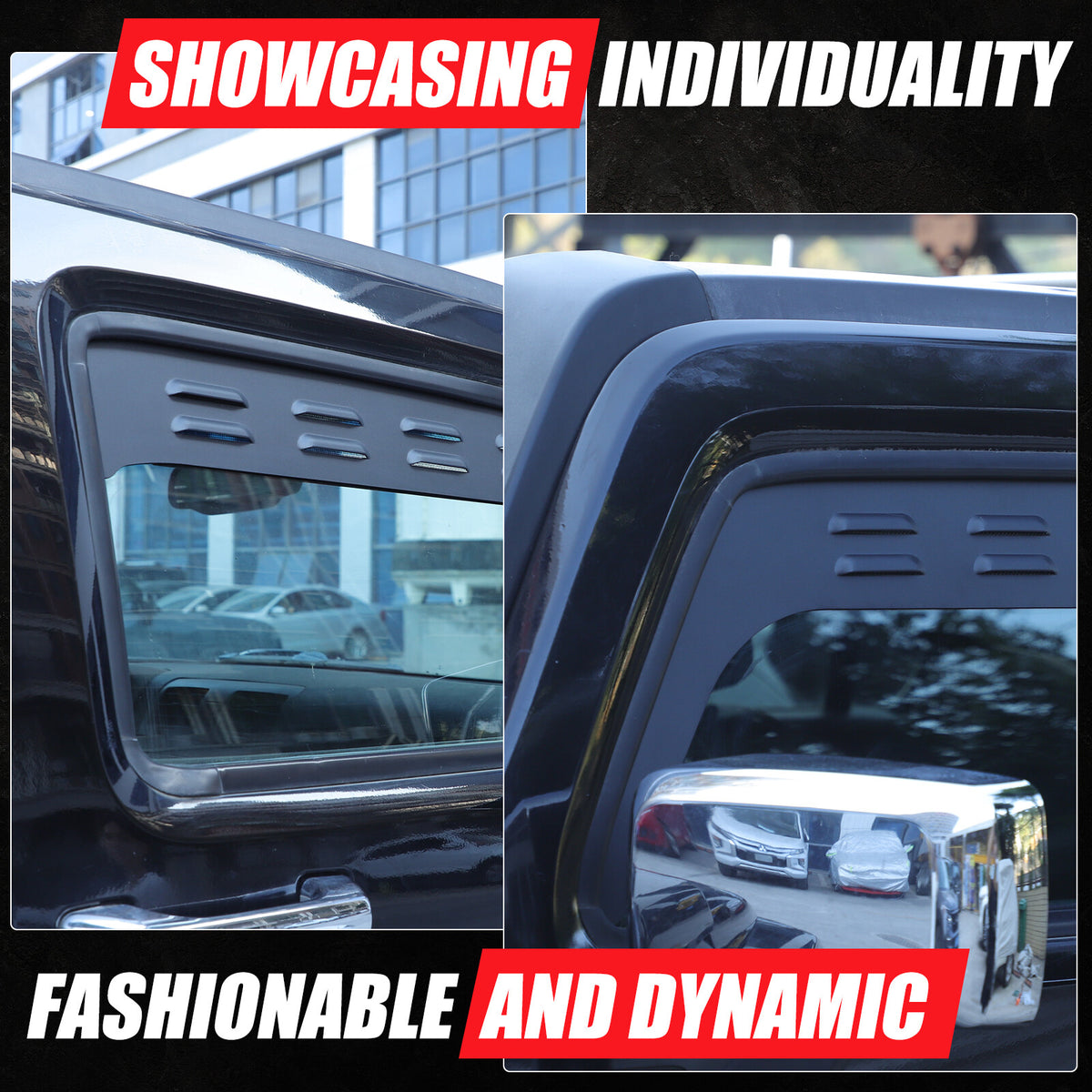 Front & Rear Window Glass Louver Air Vent Panel Trim For Hummer H3 2005-09 US 9
