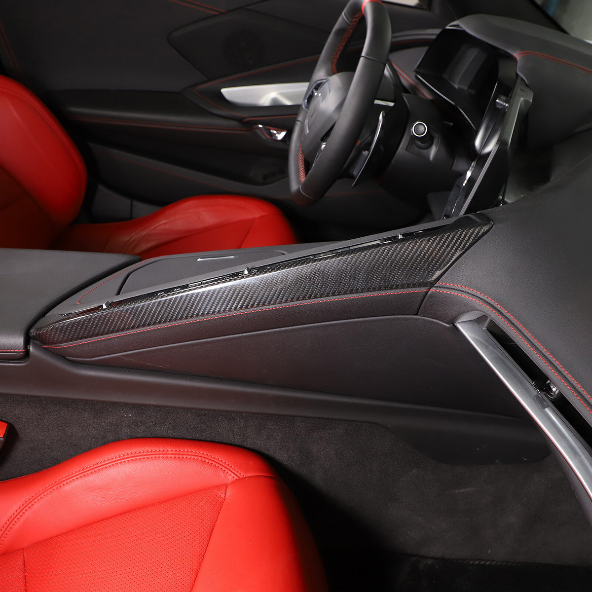 Real Carbon Center Console Passenger Side Trim For Corvette C8 Z51 Z06 Stingray 7