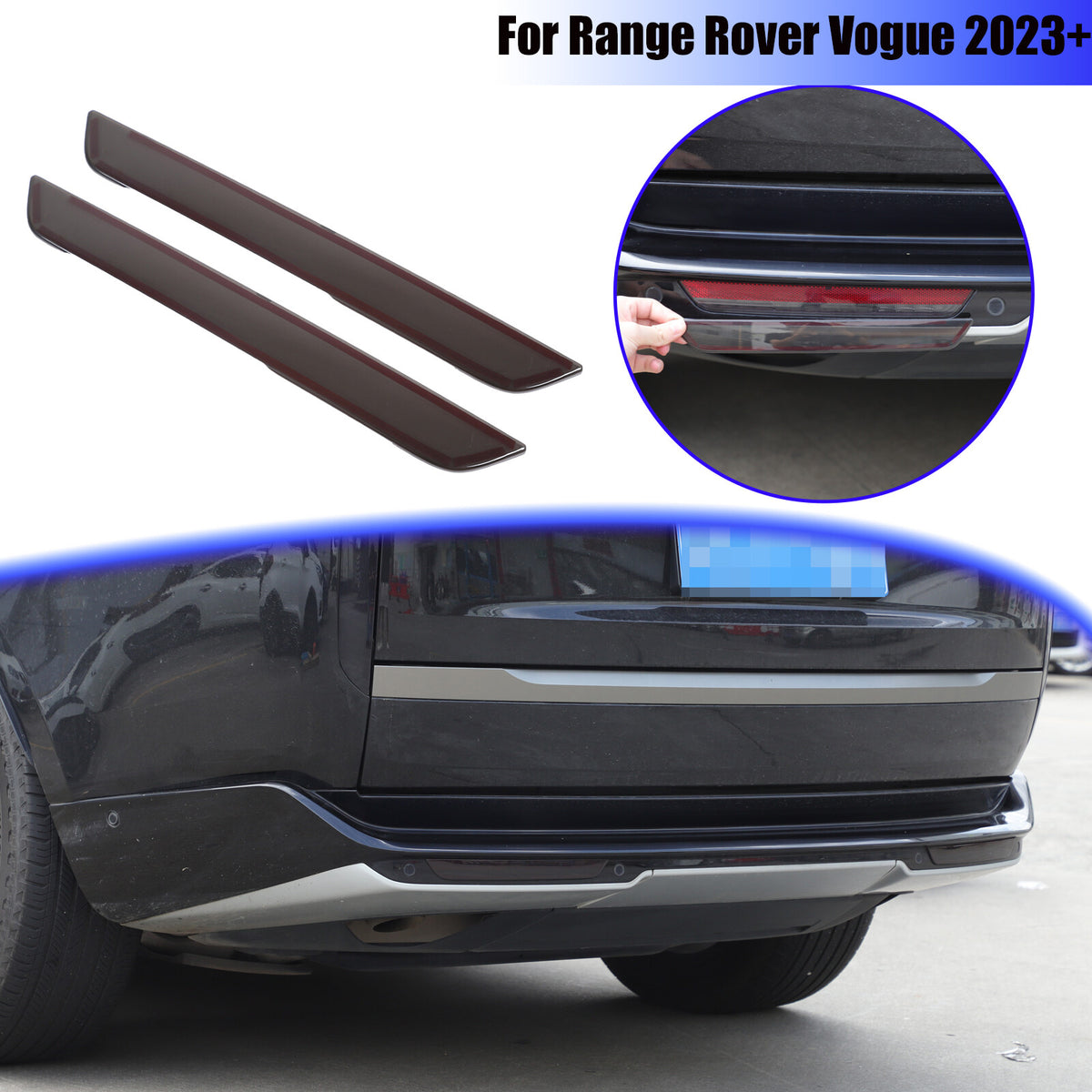 Smoked Rear Fog Tail Light Lamp Cover Trim For Range Rover Vogue L460 2023+ 1