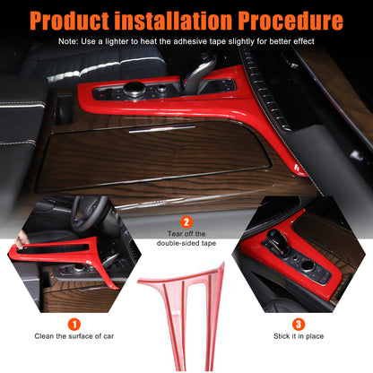 Red ABS Center Control Gear Trim Panel Trim Cover For Cadillac Escalade 21-23 US 17