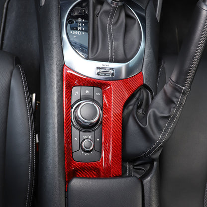 Red Real Carbon fiber Center Multimedia Panel Cover Trim For Mazda MX-5 2016-23 9