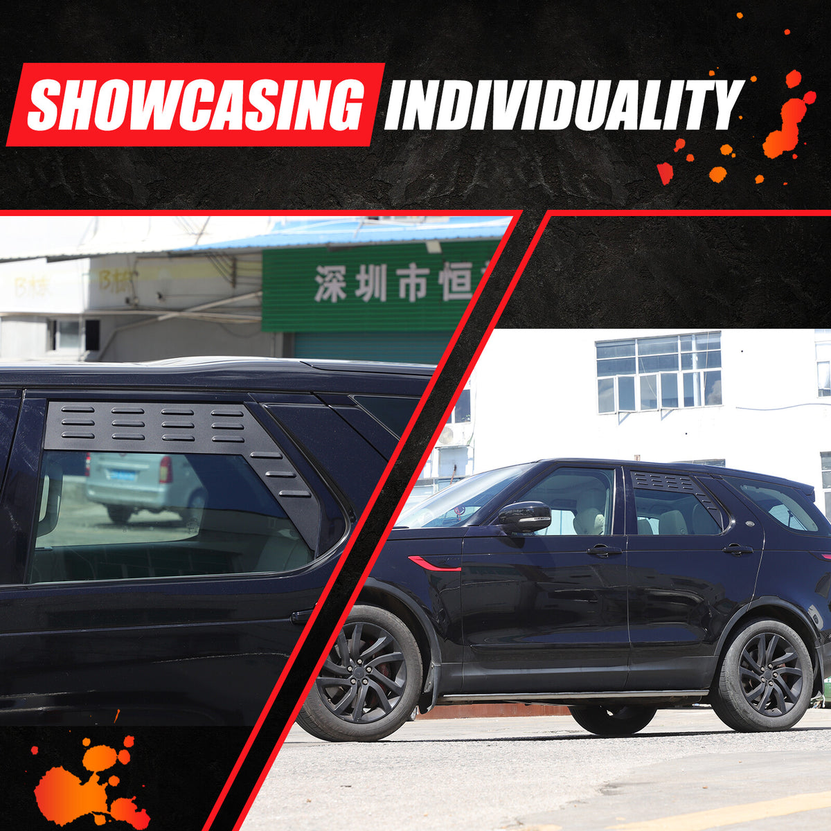 Rear Door Window Louver Air Vent Panel Trim Cover For Land Rover Discovery 5 17+ 13
