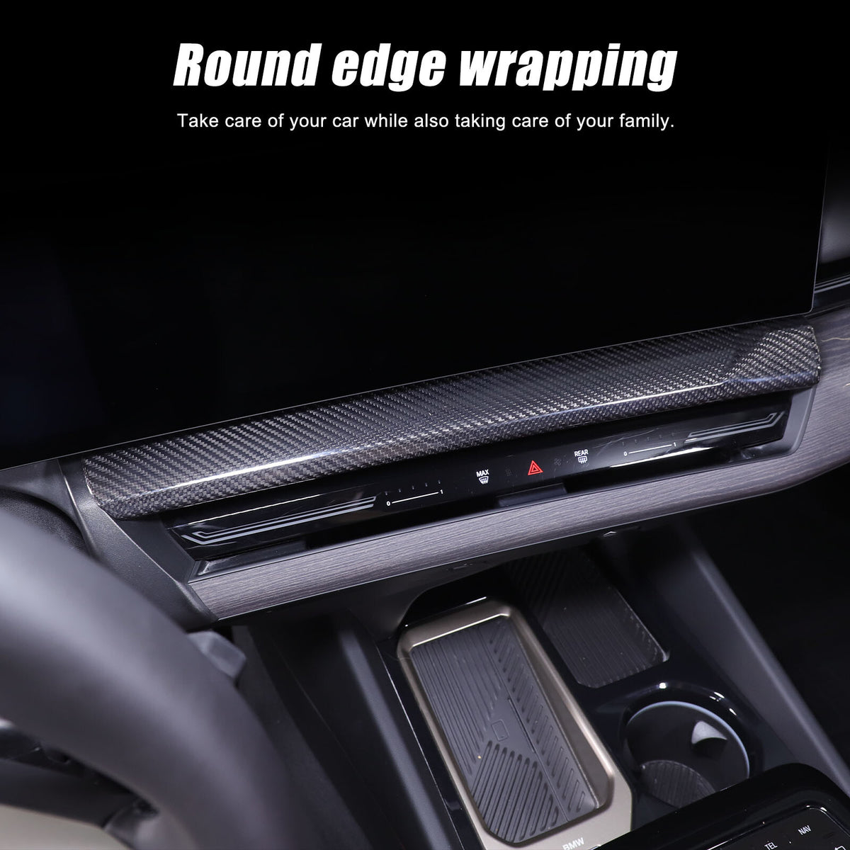 Real Carbon Fiber Navigation Screen Lower trim For BMW 5 Series G60 i5 2024+ 15
