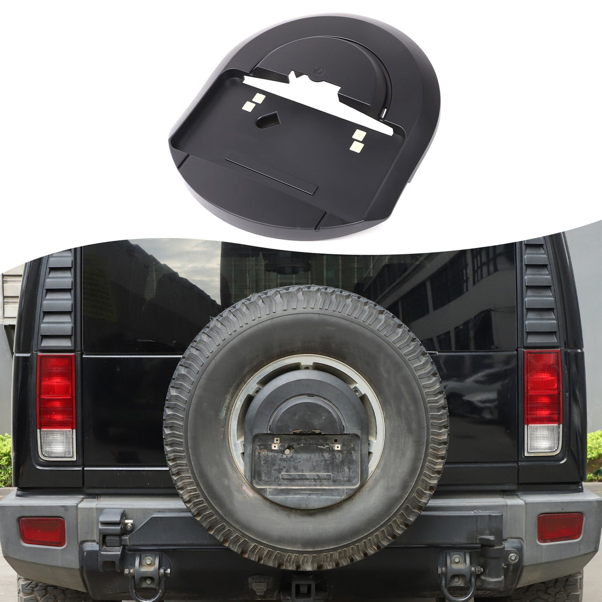 Replace Matte Black Spare Tire License Plate Bracket For Hummer H2 OE 25782333 1