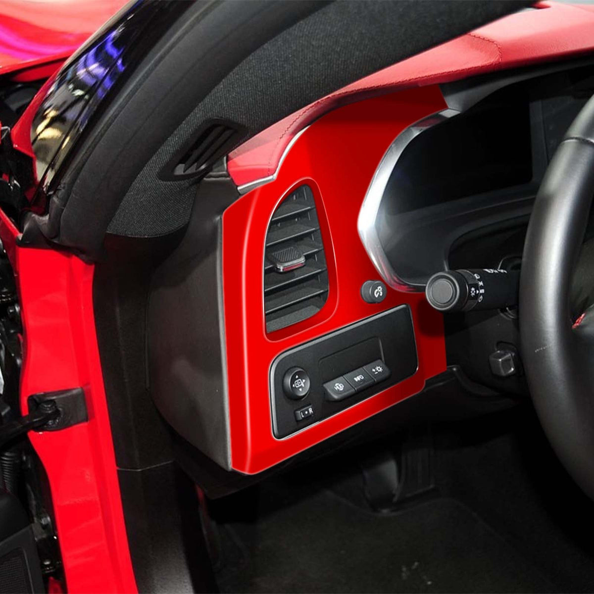 Sport Red ABS Center Console Air Vent Trim Set For Corvette C7 2014-2019 23