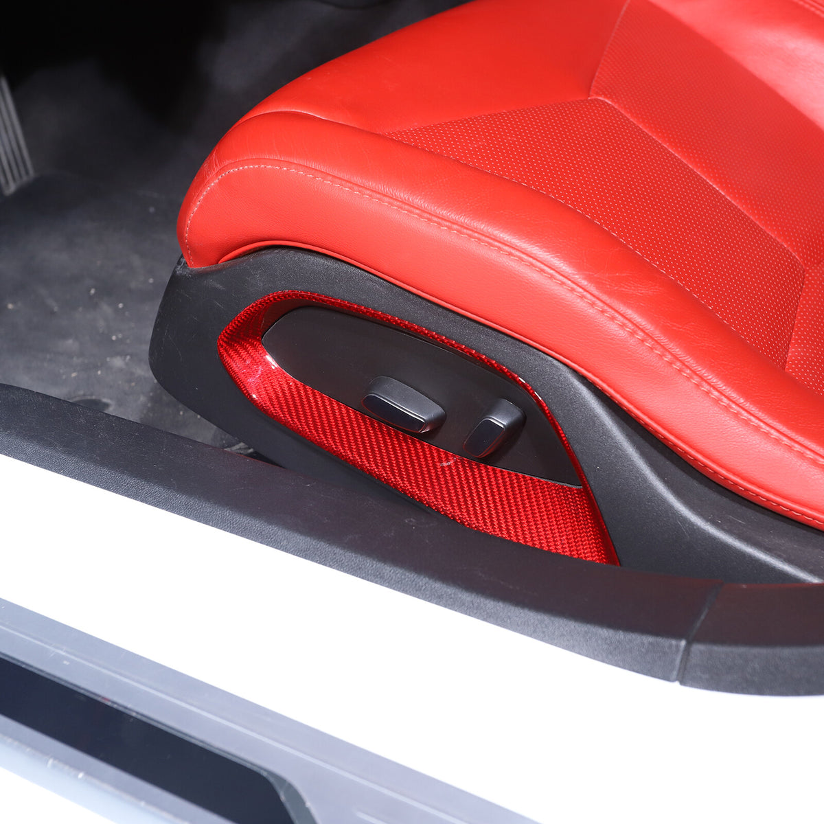 Red Real Carbon Fiber Full Interior Set Decor Trim Kit for Corvette C8 20-25 - Styles 46-50 35