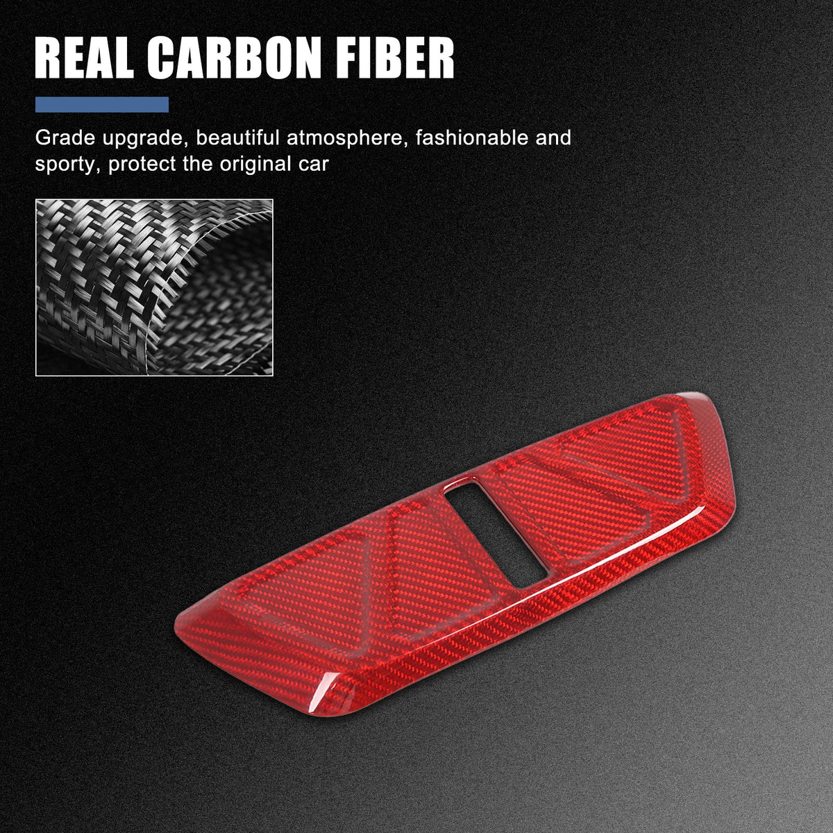 Red Real Carbon Fiber Trunk Latch Base Cover Trim For Corvette C8 2020+ 9