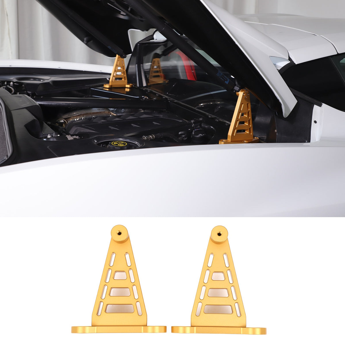 Yellow Aluminum Alloy Hydraulic Rod Base Replacement For Corvette C8 2020-2026 16