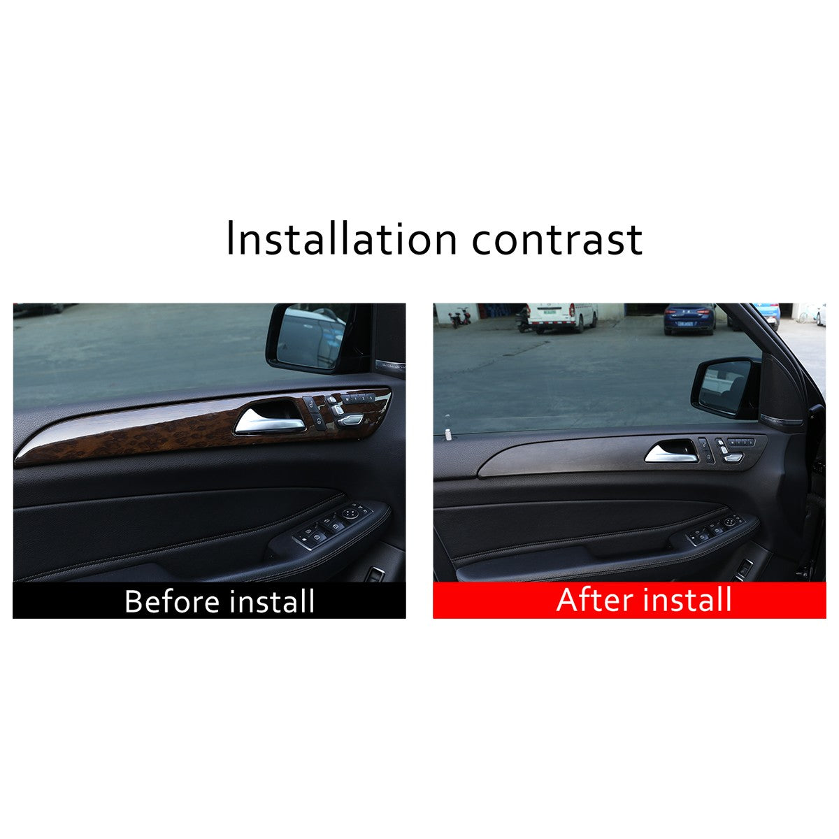 Wood Grain Door Panel Trim For Benz ML W166/GLE W166/GLS/X166/GL X164 13-19 US 12
