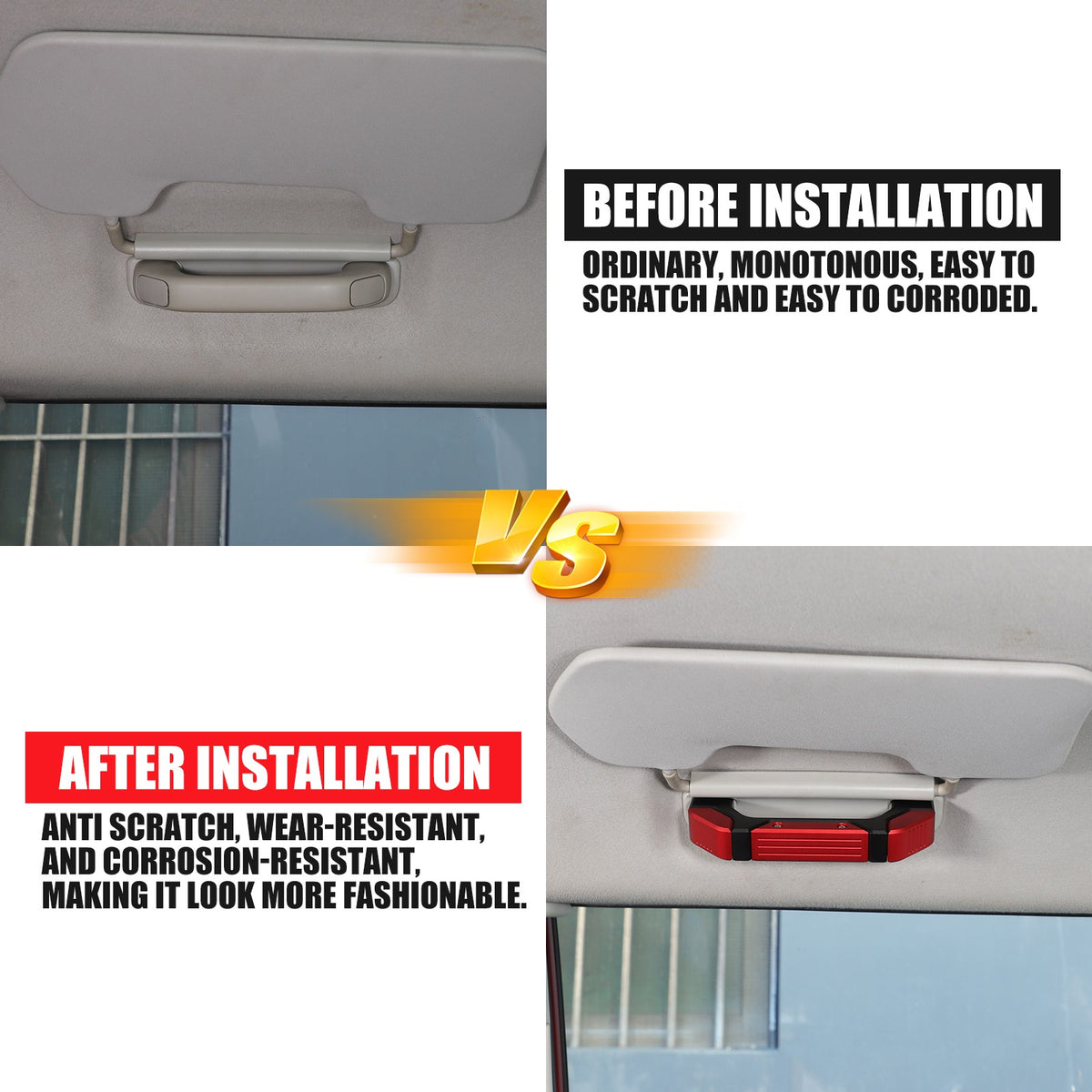 Replacement Mecha Black Red Alloy Roof Handle For Toyota FJ Cruiser 2007-21 US 22