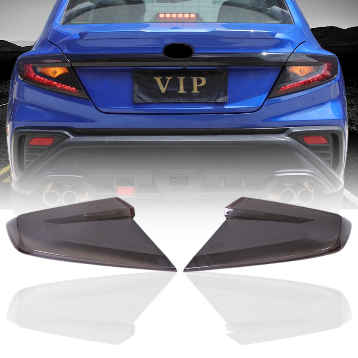 Smoked Tail Light Cover Rear Light Guards Trim Set For Subaru WRX 2022+ US 13
