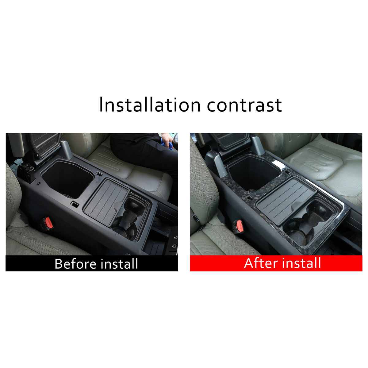 Forged Carbon Fiber For LR Defender 110 90 2020-2023 Cup Holder Panel Trim Cover 14