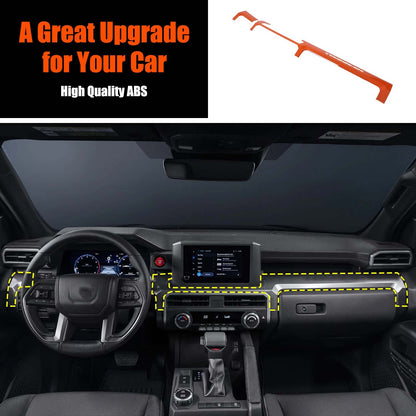 Orange Center Console Trim Strip Cover For Toyota Tacoma SR/SR5 2024+ US 16