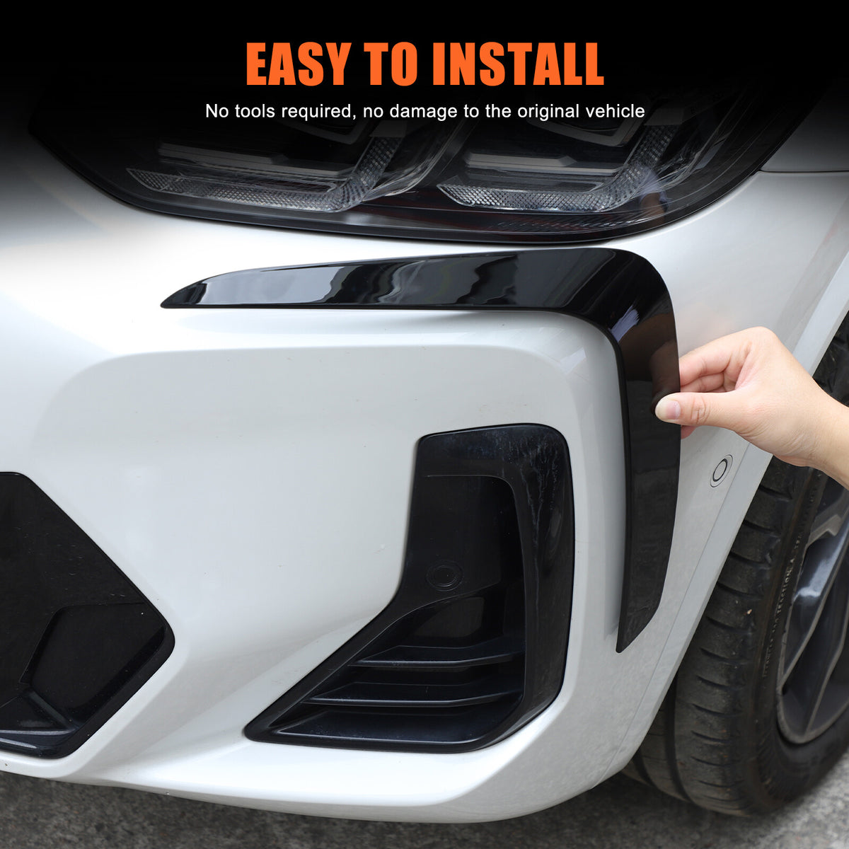 Glossy Black Front & Rear Bumper Trim Set For BMW X3 X4 G01 G02 M Sport 2022+ 18