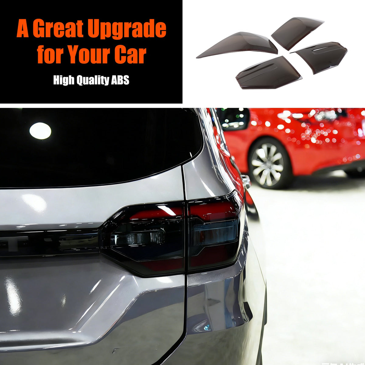 Transparent Gray ABS Smoked Tail Light Cover Trim For Honda Pilot 2023-2025 14