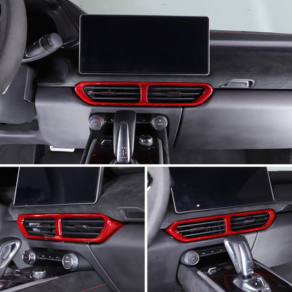 Red Real Carbon Fiber Center Console Air Vent Panel Trim For Lotus EMIRA 2021-25 20