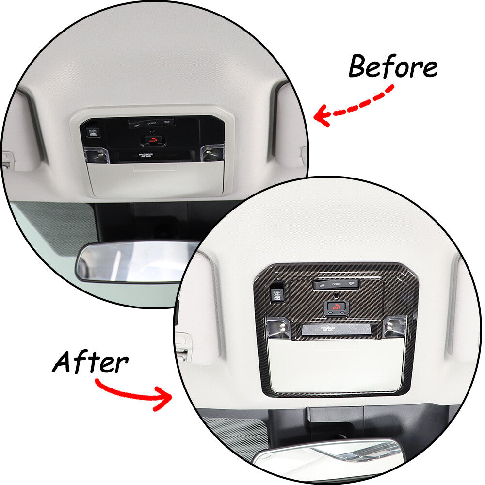 Carbon fiber Roof Reading Light Control Panel cover trim For Toyota Tundra 2022 10