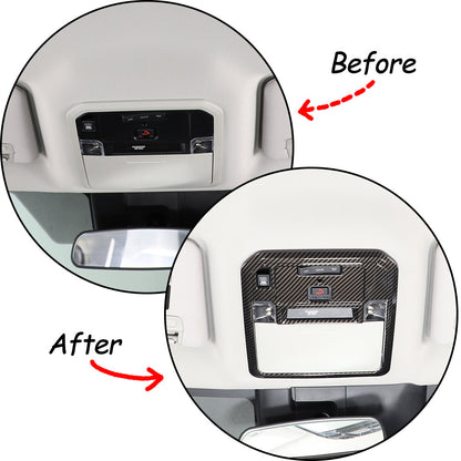 Carbon fiber Roof Reading Light Control Panel cover trim For Toyota Tundra 2022 10