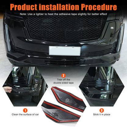 Glossy Black Front Headlight Trim Cover For Cadillac Escalade 2021-23 US 14