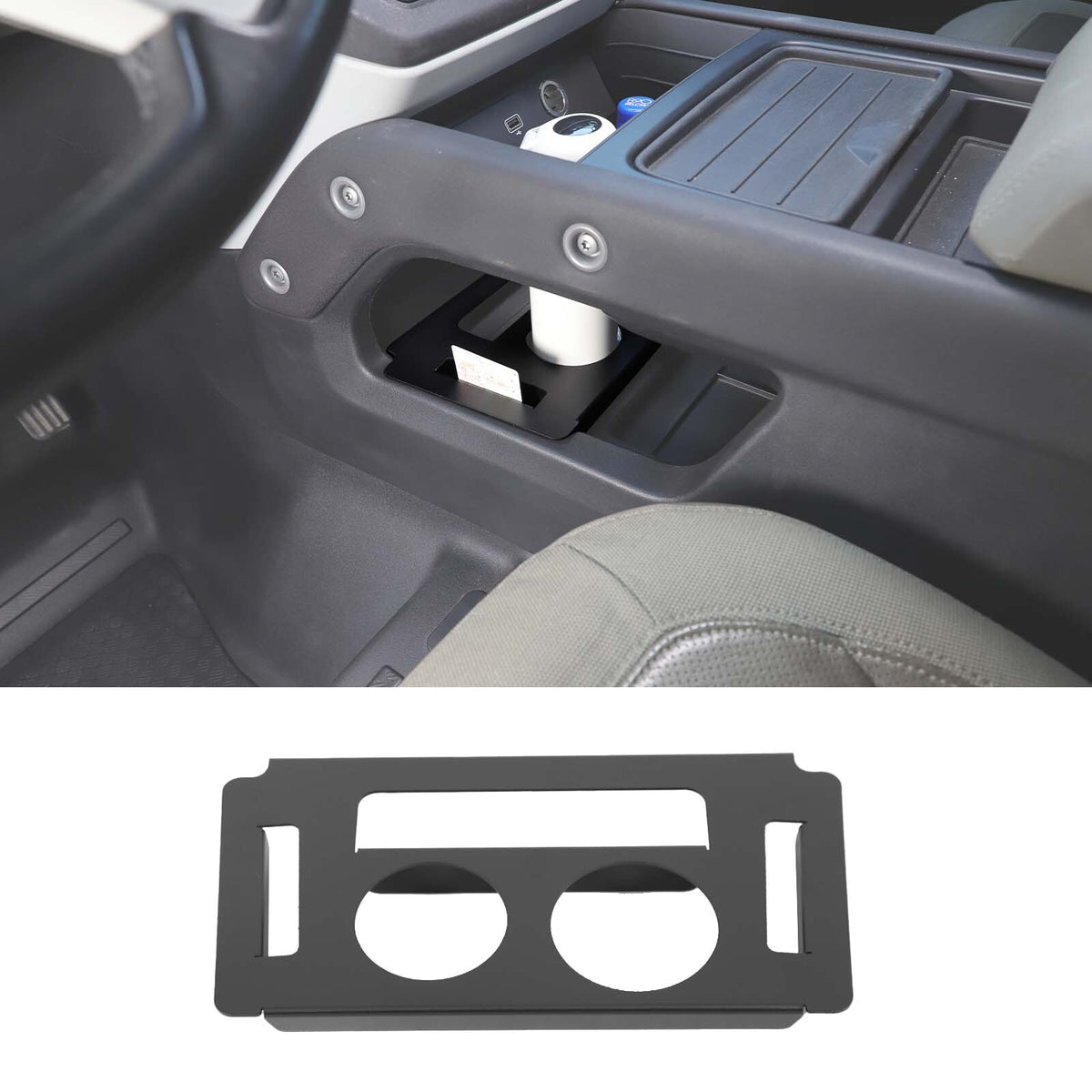 Alloy Lower Centre Console Cup holder Box For Land Rover Defender L663 20-24 US 7