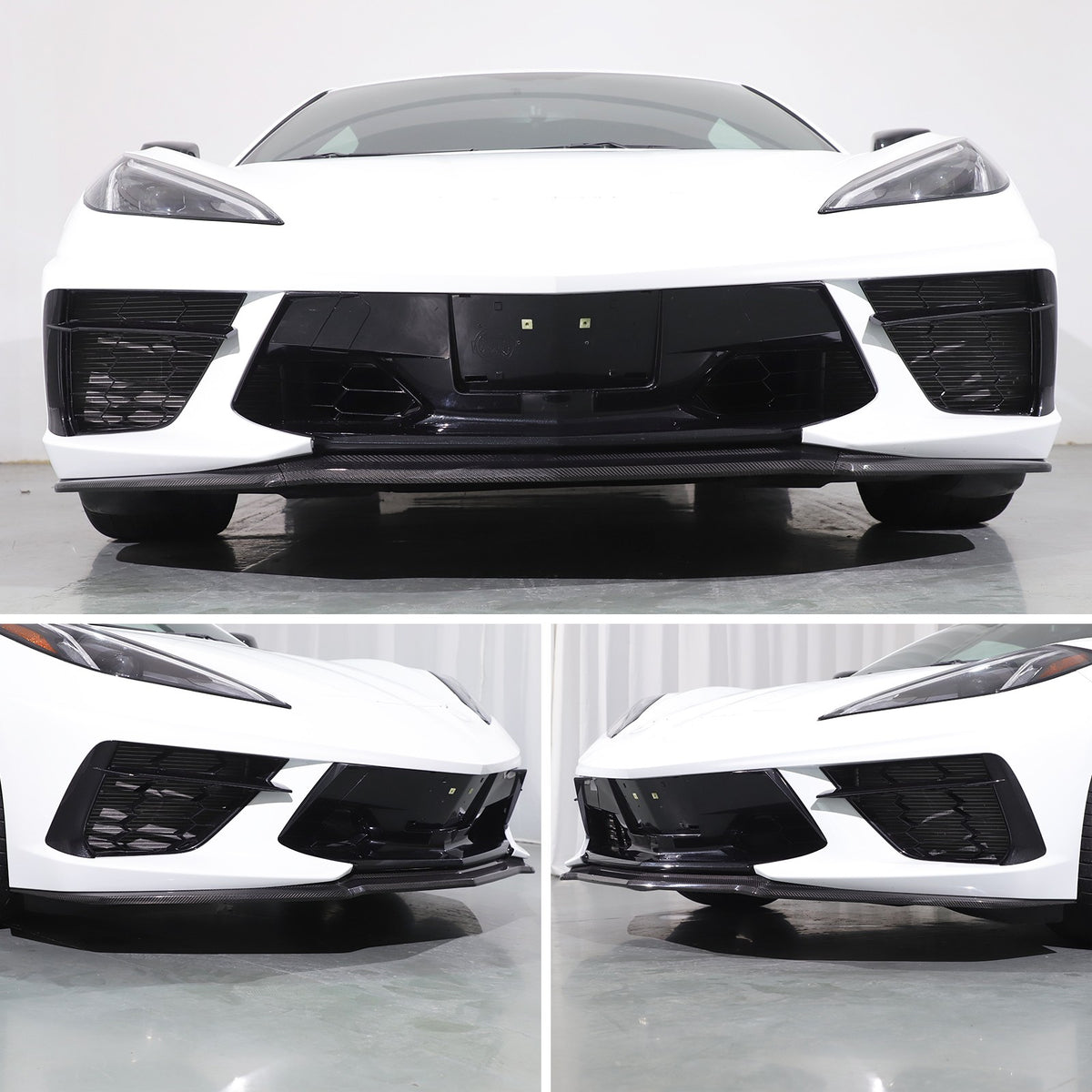 Real Carbon Fiber Front Bumper Lip Splitter For 20-26 Corvette C8 Z51 Stingray 14