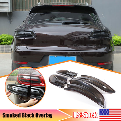 Smoked Blackout Rear Tail light Overlay Lens Cover For Porsche Macan 95B 15-18 1