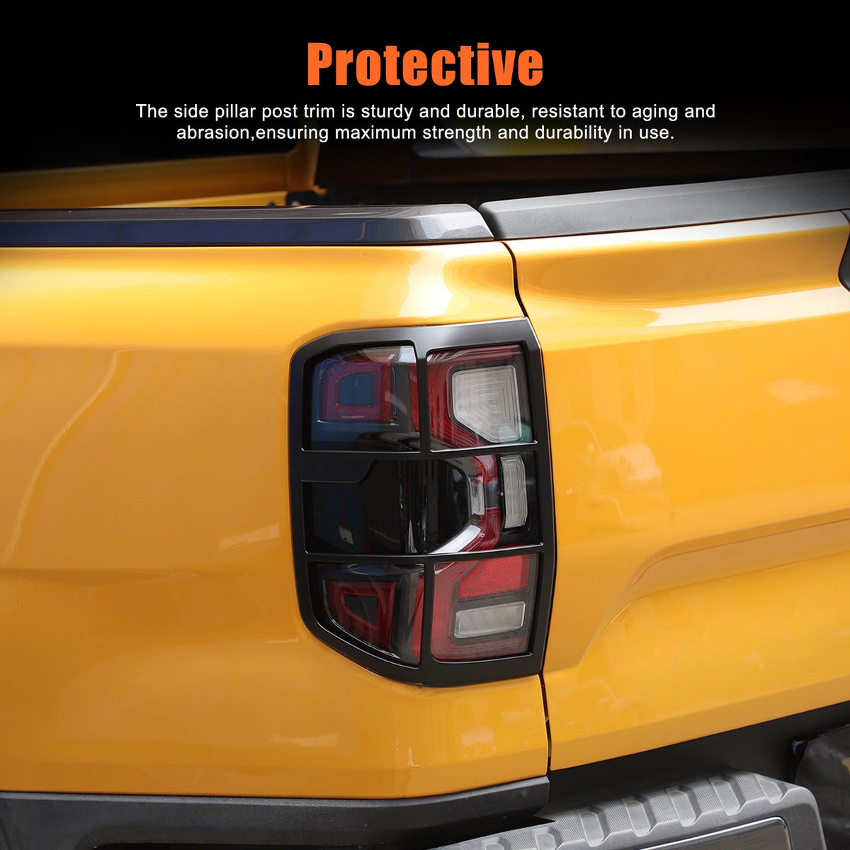 Matte Black ABS Tail Light Frame Trim For Ford Ranger T9 2023+ US 7