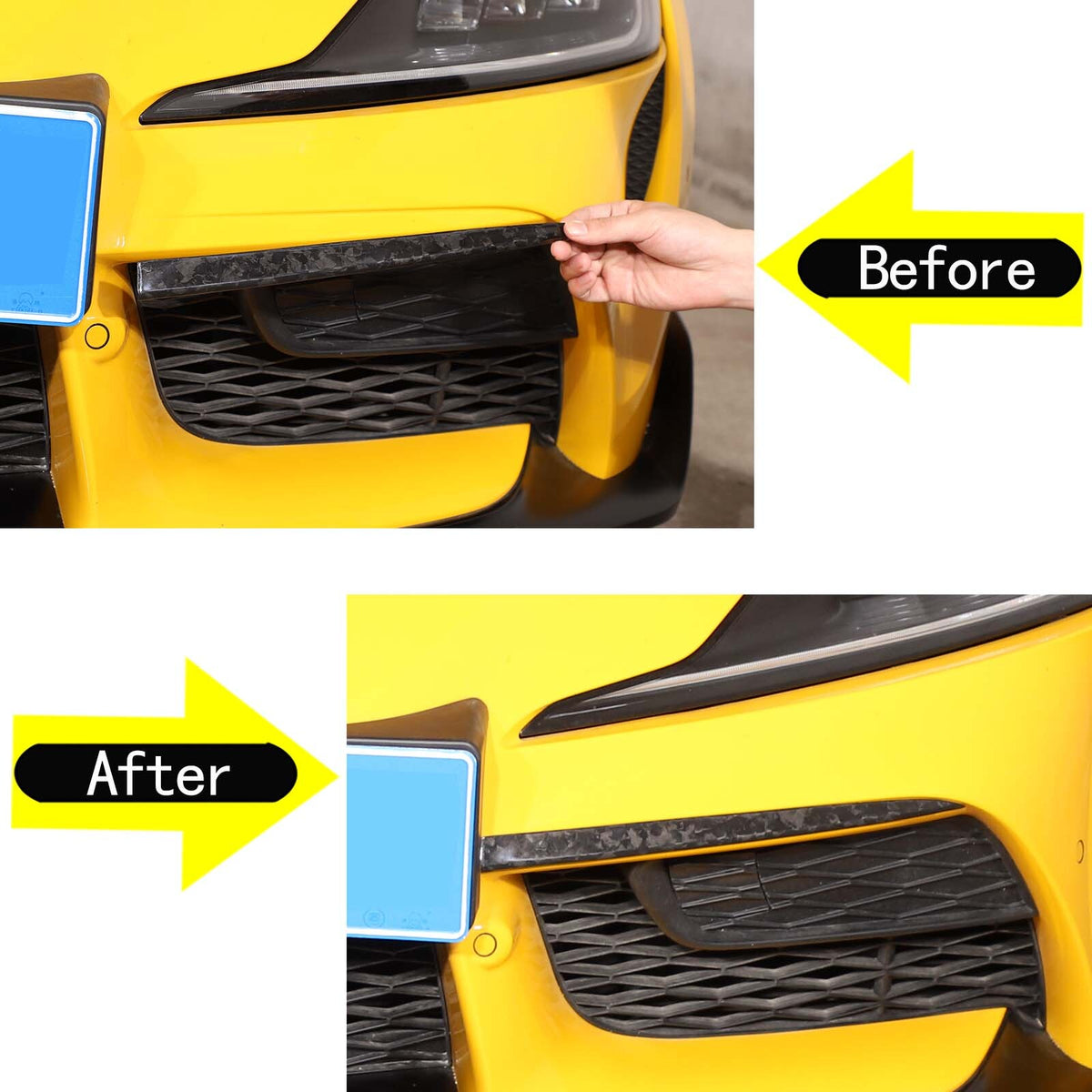 Forged Real Carbon Fiber Front Bumper Trim Strip Cover For Toyot Supra 2019-2024 3