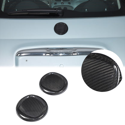 Real Carbon Fiber Front & Rear Emblem Cover Trim For Fiat 500 312 2016+ 1