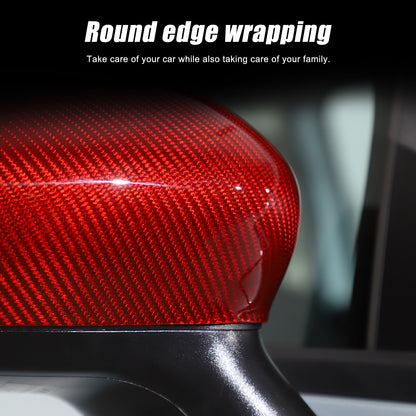 Red Carbon Fiber Exterior Side Rear Mirror Trim For Fiat 500 Abarth 595 2010+ US 18
