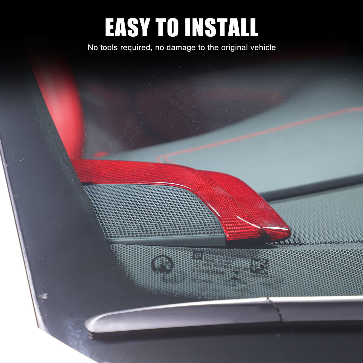 Red Real Carbon Fiber Center Console Dashboard Cover Trim For Corvette C8 20-26 15
