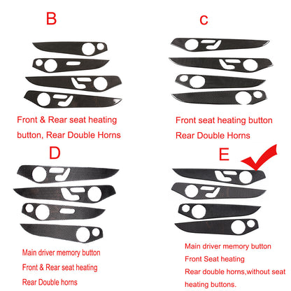 Carbon Fiber Door Panel Trim Cover Strip For Mercedes Benz C Class W205 2014-20 3