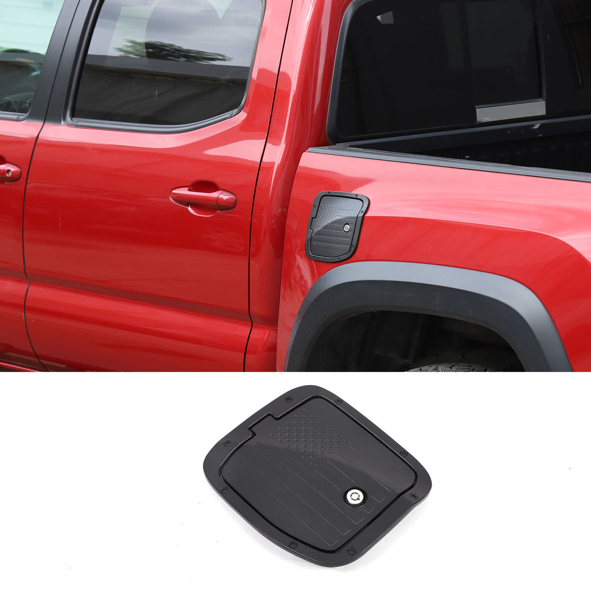 Star Door Fuel Tank Cover W/ Lock Gas Cap Tank Trim For Toyota Tacoma 2016-23 US 10