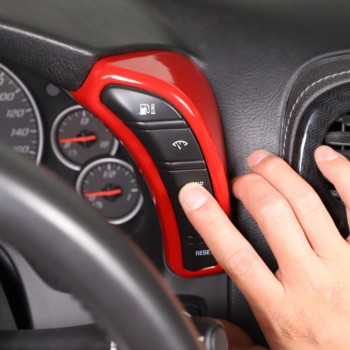 Red ABS Dashboard Interior Air Outlet Trim Set Kit For Corvette C6 2005-13 US 12