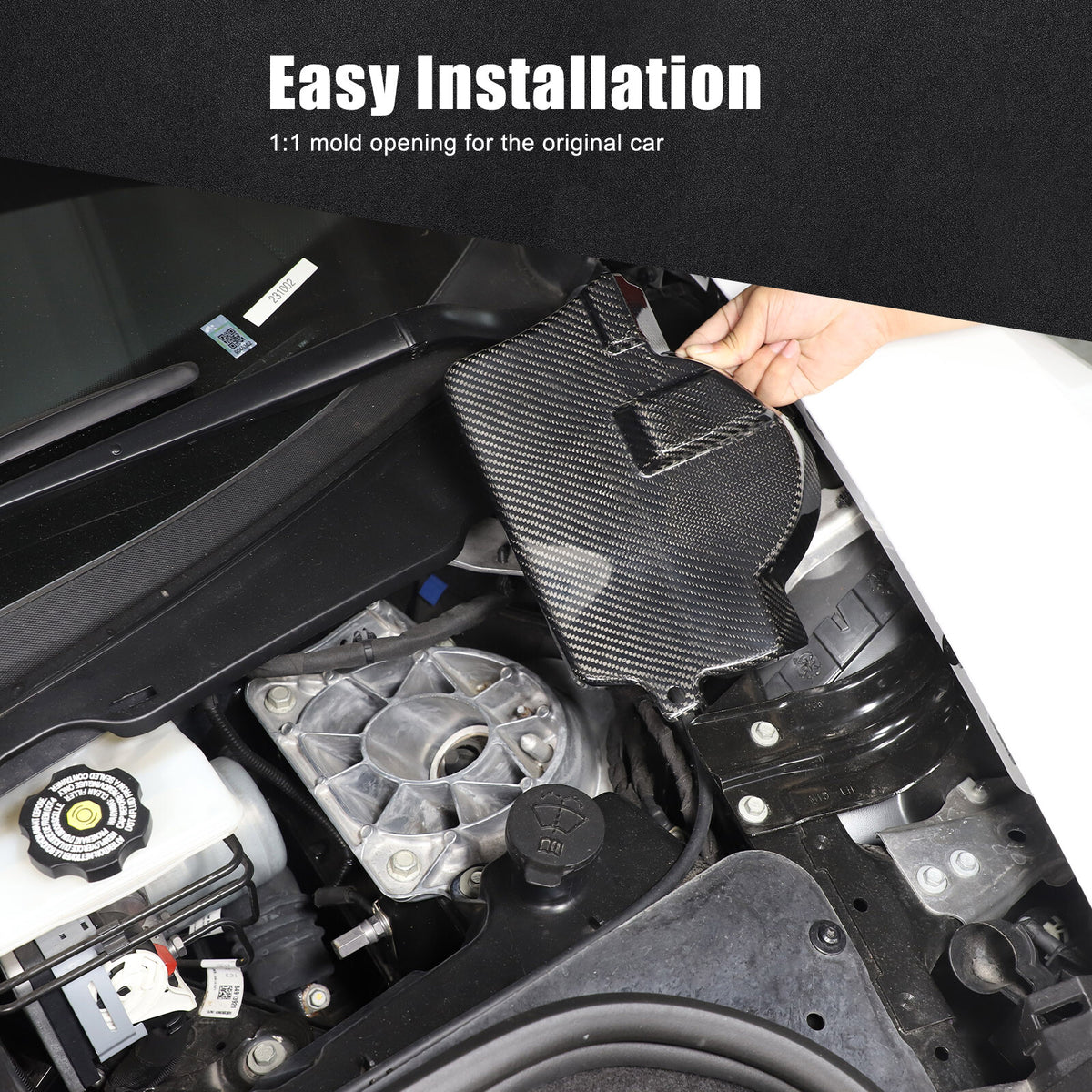 Real Carbon Fiber Engine Bay Tank Panel Cover Frame Trim For Corvette C8 2020-26 - Styles 11-15 36