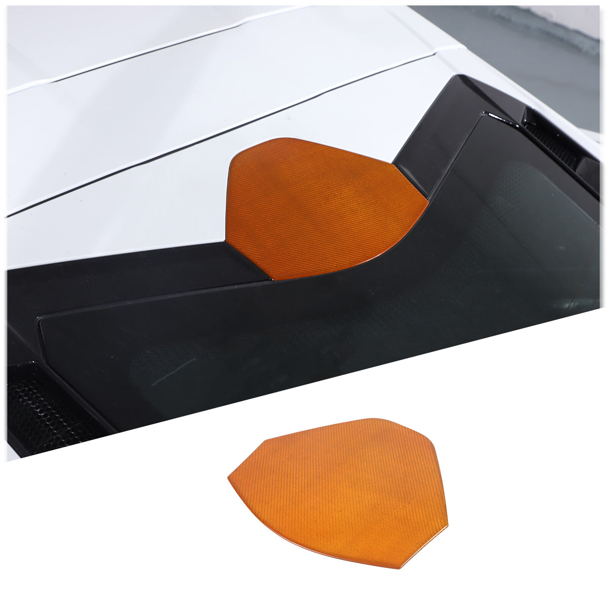 Yellow Carbon Fiber Rear Window Cover Trim For Corvette C8 Coupe 2020-26 2
