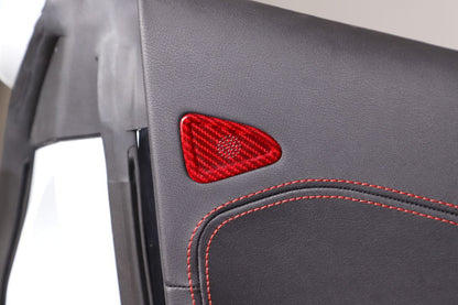 Red Real Carbon Door Tweeter Trim Cover Mesh For Corvette C8 Z51 Z06 2020-26 1